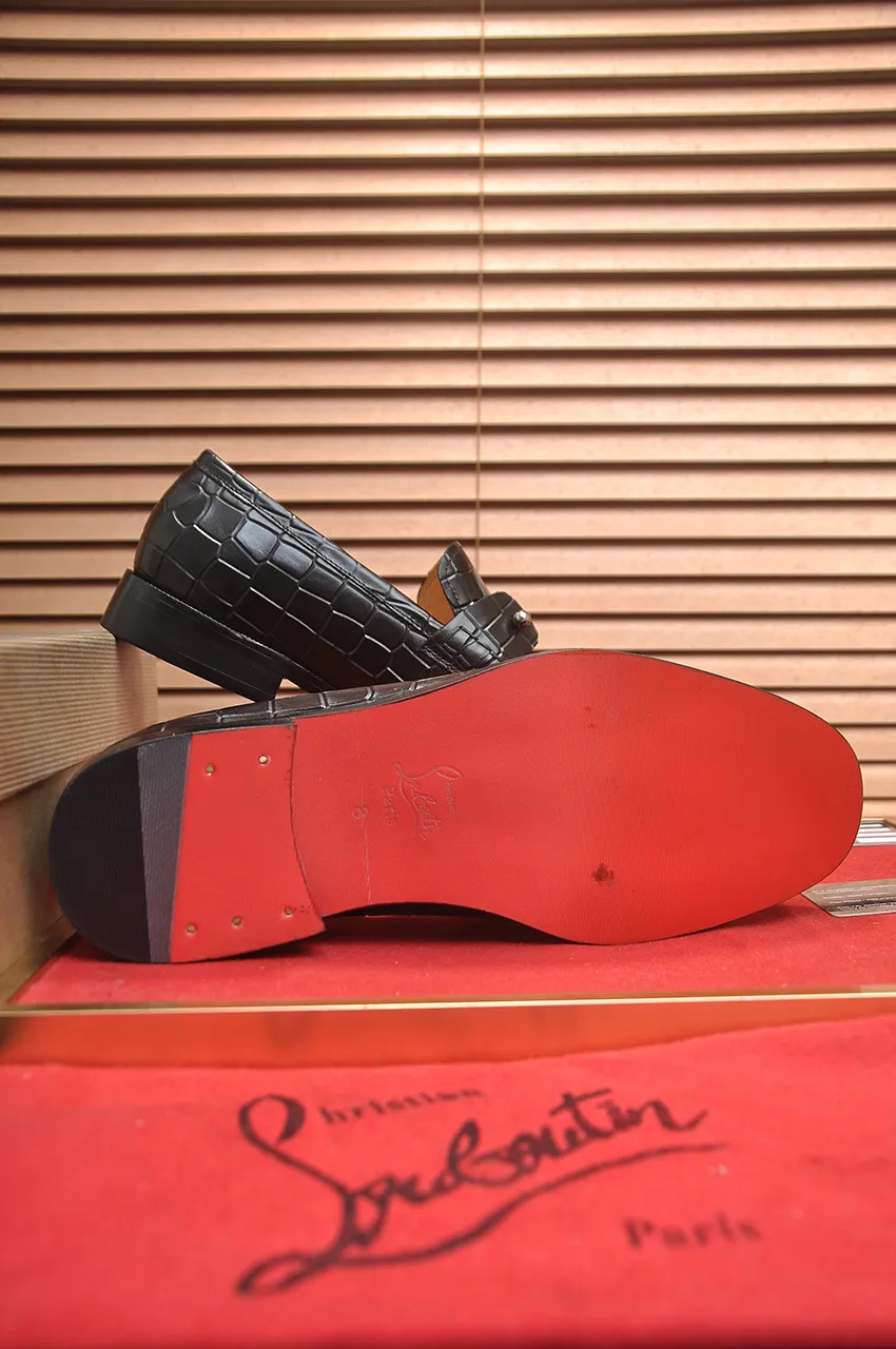 Men's shoes 💰620💶 [Chrstian Loubotin] Red-soled shoes 💋Original mold opening, the highest version on the market, purely handmade ➕Imported cowhide uppers, first-layer water-dyed cowhide lining! Original EU high-gloss outsole. 38 to 45 (45 customized)